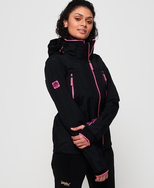 Superdry Tech Velocity SD-Windcheater Női Kabát Fekete/Rózsaszín | MDBKN9426